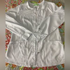 Healing Hands White Scrub Jacket. Size small. Like new condition